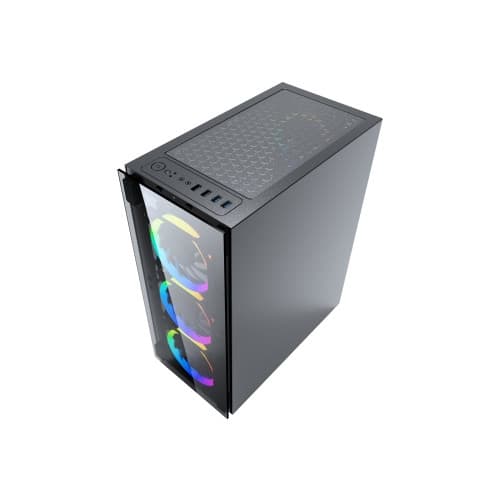 Gembird Fornax 1500RGB - mid tower - ATX Svart, Transparent