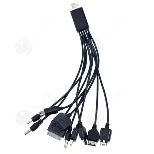 INN® 10 i 1 Universalladdare Kabel Strömkontakter Infällbar USB Snabbladdning Flerkanalig telefonkompatibel smartphone