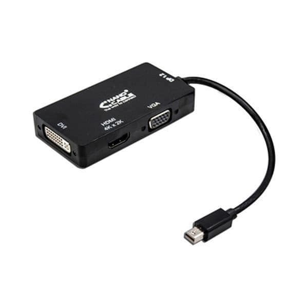 NANOCABLE 10.16.3302-BK Mini DisplayPort till VGA/DVI/HDMI 3-i-1-adapter Svart