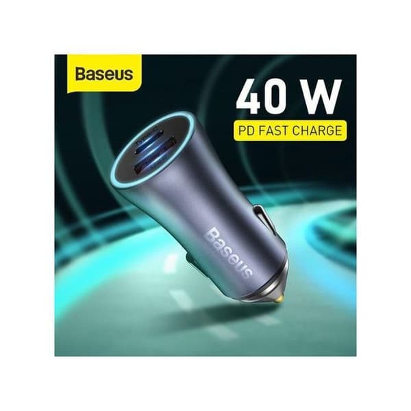 Baseus Biladapter Tändare 40W USB och Type-C Utgång, Snabbladdning
