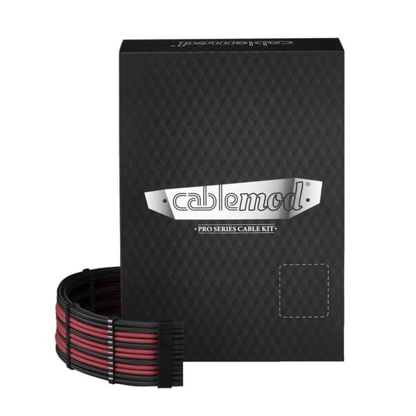 CableMod C-Series PRO ModMesh-kabelkit för Corsair AXi/HXi/RM (gul etikett) - svart/blodröd