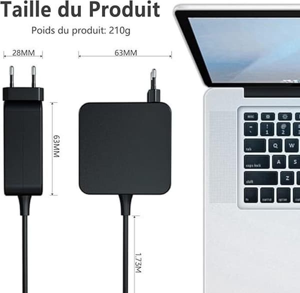 Laptop Laddare - ASUS - 45W - 19V - 2.37A - Kompatibel med Zenbook och Vivobook