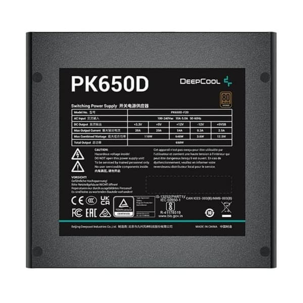 Strømforsyning DEEPCOOL R-PK650D-FA0B-JGEU ATX 650 W 80 Plus Bronze RoHS WEEE