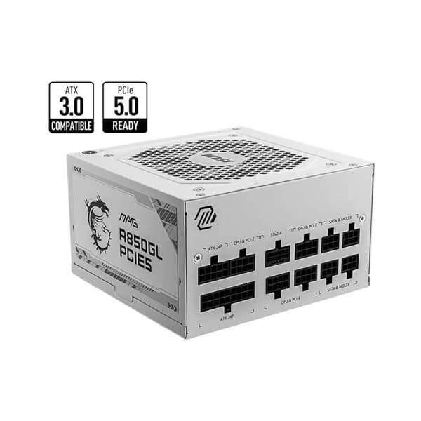 MSI - MAG A850GL PCIE5 WHITE - Intern strömförsörjning - 850W