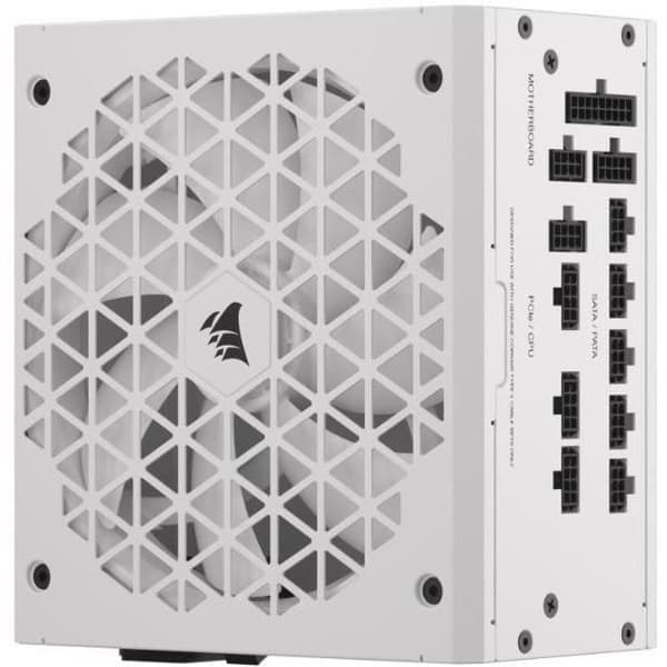 CORSAIR - Strömförsörjningsenhet - RM850x Shift White Cybenetics - Helt modulär ATX - Gold 80 Plus certifierad - 850 watt