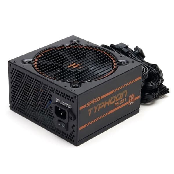 Alimentering - SPYCO - Typhoon PS-551 - 550W - 80 PLUS Bronze - Super Silent-fläkt