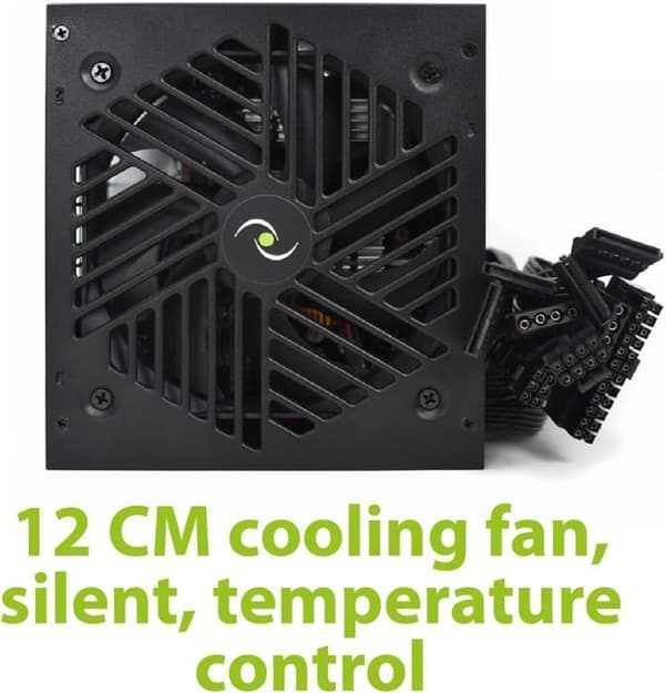 Tecnoware ATX Hyper Stream Bronze 400W strömförsörjning för avancerade datorer med NVIDIA GeForce GTX-RTX, PCI-E, CPU 4+4, SATA, Molex