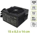 Miniatyrbild 2 av 6: Tecnoware ATX Hyper Stream Bronze 400W strömförsörjning för avancerade datorer med NVIDIA GeForce GTX-RTX, PCI-E, CPU 4+4, SATA, Molex