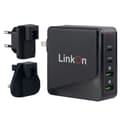Miniatyrbild 1 av 4: LinkOn Ganius Väggladdare 136W GaN Tech 100W USB-C PD3.0 PPS Och 18W USB-A QC4.0+ Kompatibel med MacBook 2019 Samsung