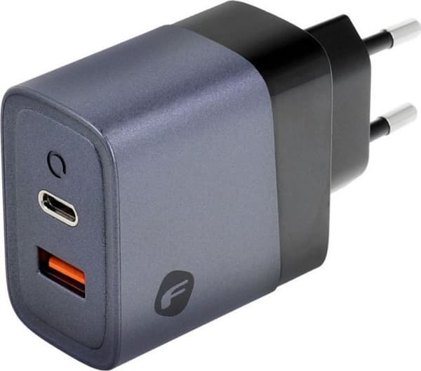 Laddare - Forcell nätadapter F-ENERGY GaN VT-39 laddare, Typ C + USB A PD QC4.0 4A 45W grå nätladdare