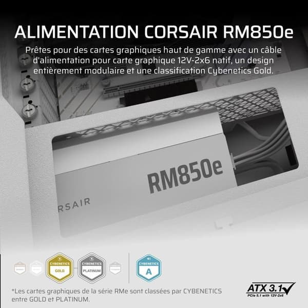 CORSAIR RMe Vit Serie - RM850e Vit - 850 Watt - ATX 3.1