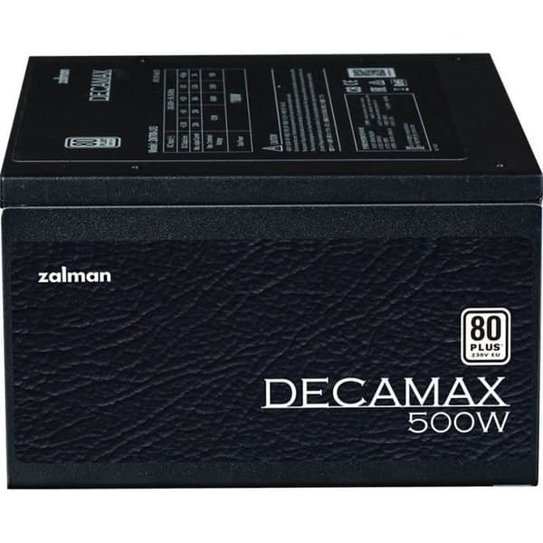 PC strømforsyning - ZALMAN - DecaMax 500W - 80+ - Ikke-modulær - 120mm blæser - Sort