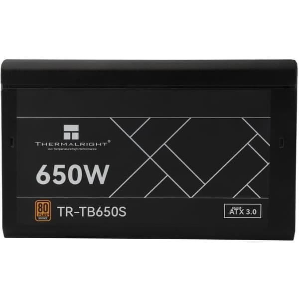 PC strømforsyning - THERMALRIGHT - TB650S - 650W - 80+ Bronze - Ikke-modulær - ATX 3.0 - Sort