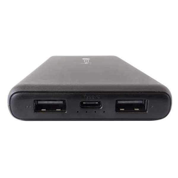 Bärbar laddare - Techly - i-charge-10000 - Svart - Vit - USB-C laddningskabel inkluderad Svart