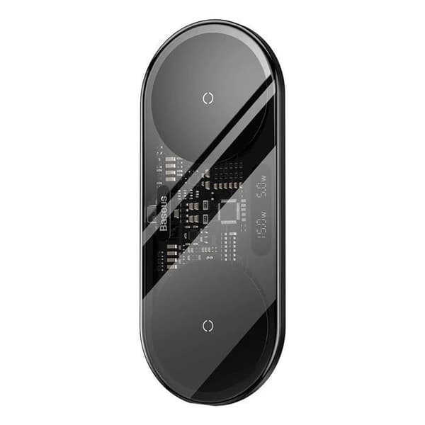 Baseus Dual USB-C 20W trådlös laddare Svart