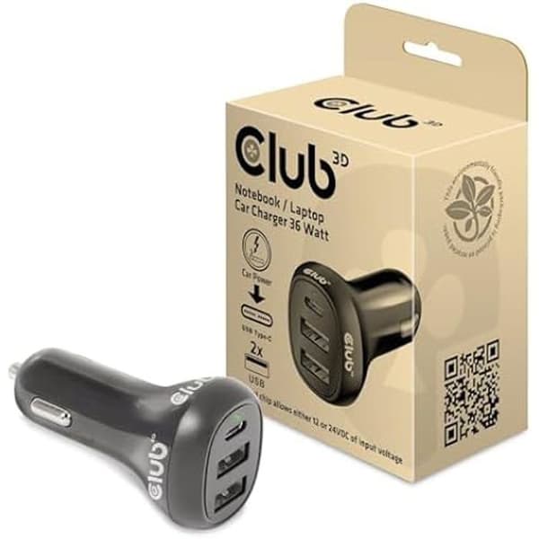 Bärbar billaddare - Club3D CAC-1921 - 12V - USB Type-C