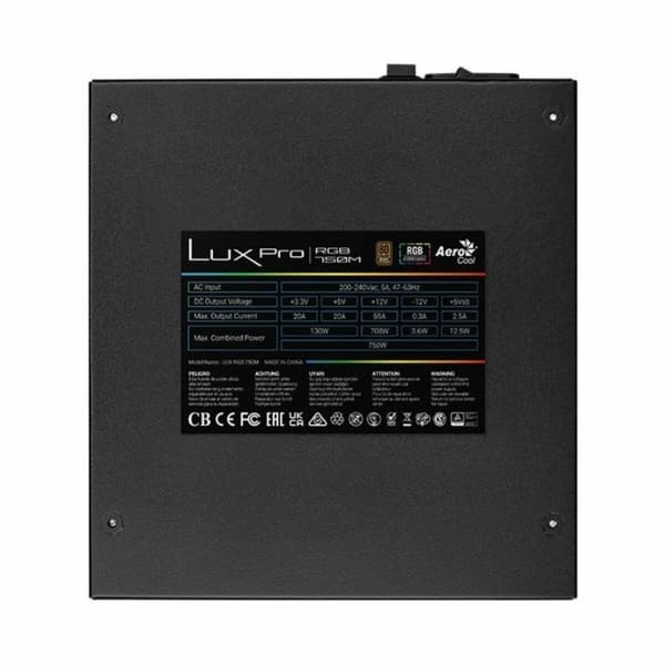 Strømforsyning Aerocool LUXPRORGB750M ATX 750 W 80 Plus Bronze