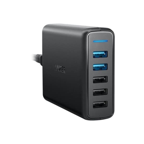 Anker PowerPort Speed 5 Strömadapter 63 Watt 4,8 A Quick Charge 3,0 5 utgångskontakter (3 x USB Typ A, 2 x USB deâ € ¦