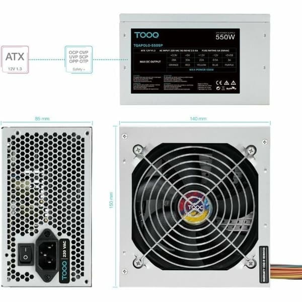 Strømforsyning TooQ TQAPOLO-550SP ATX 550 W