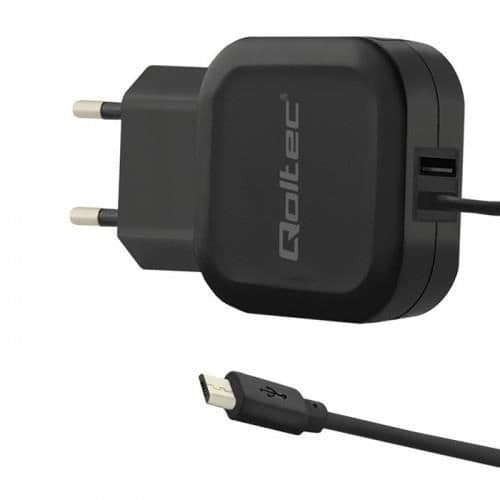 Mobiltelefonladdare - QOLTEC - 50189 - USB 2.0-port - Svart - Ingår