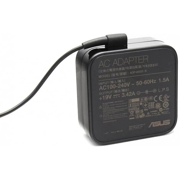 Strömadapter - ASUS - 0A001-00041600 - 65W - AC/DC licens - Erforderlig spänning 19V Svart