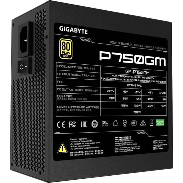 GigaByte ATX 750W 80+Guld Strömförsörjning - P750GM