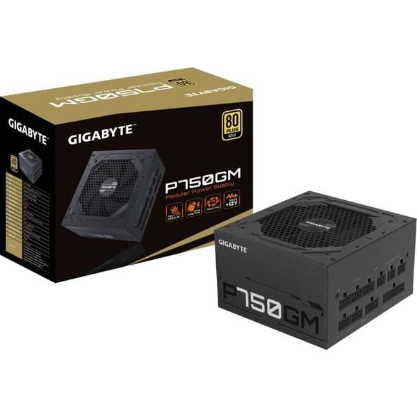 GigaByte ATX 750W 80+Guld Strömförsörjning - P750GM Svart