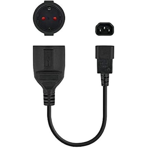 Strömadapterkabel - NANO KABEL - 10.22.0902 - C14 hane till CEE7 hona - 50 cm - Svart
