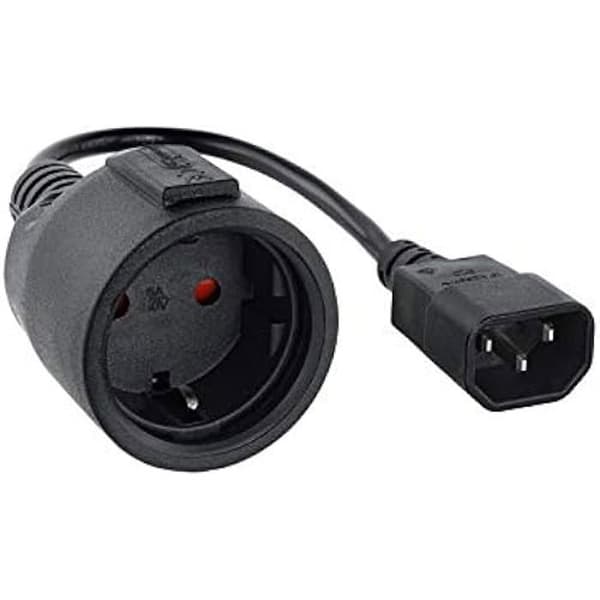 Strömadapterkabel - NANO KABEL - 10.22.0902 - C14 hane till CEE7 hona - 50 cm - Svart