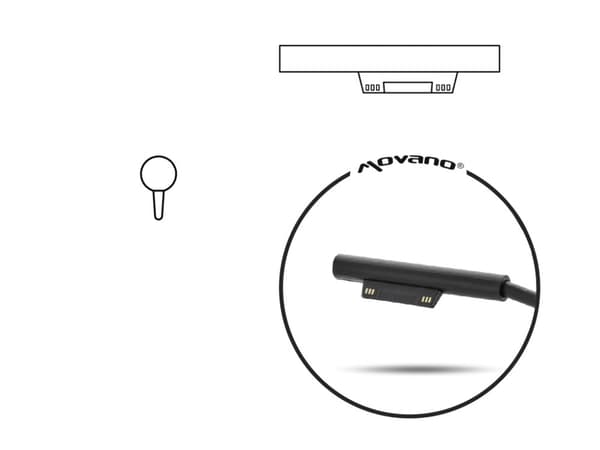 24W strømforsyning til Microsoft Tablet 15v 1.6a multiben