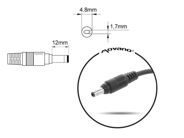 90W bilstrømadapter til HP 19v 4.74a 4.8x1.7