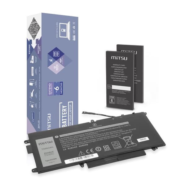 K5XWW Batteri til Dell Latitude 5289 7390 2-i-1 - 7300mAh
