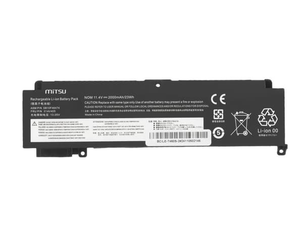 Lenovo ThinkPad T460s T470s akku - etuosa