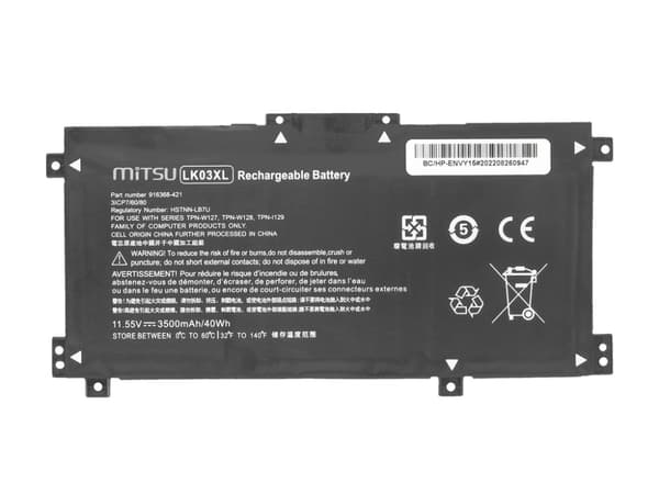 Batteri LK03XL til HP X360 15-BP BQ CN 17-AE BW CE