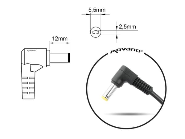 Strømforsyningsoplader til Lenovo 20v 2a 40W 5,5x2,5mm
