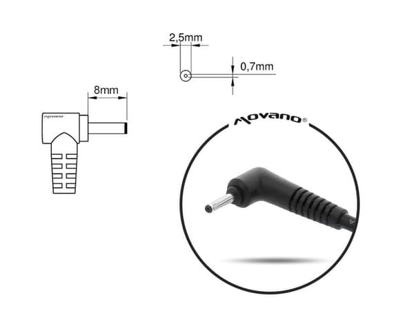 Strømforsyningsoplader til Asus 19v 2.1a 40W 2.5x0.7mm