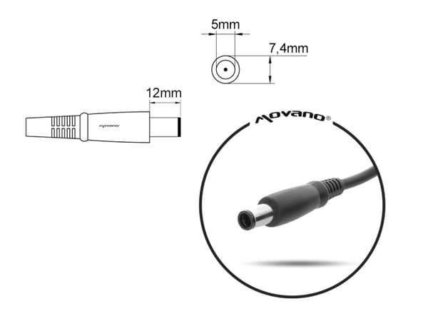 HP Oplader 19,5v 3,33a 65W 7,4x5,0mm ben