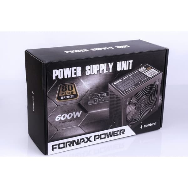 Strømforsyning GEMBIRD CCC-PSU80P-BBP-600 600 W 80 Plus Bronze