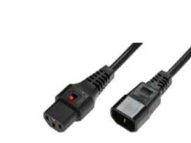 MicroConnect - Strømforlengelseskabel - IEC 60320 C14 til power IEC 60320 C13 låst - 2 m - svart