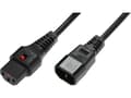 Miniatyrbilde 4 av 5: MicroConnect - Strømforlengelseskabel - IEC 60320 C14 til power IEC 60320 C13 låst - 2 m - svart