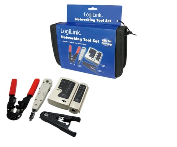 LogiLink Networking Tool Set with Bag - Nettverksverktøy/testsett