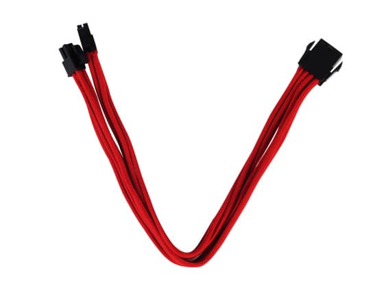 SilverStone PP07 - Strømforlengelseskabel - 8-pins EPS12V (hunn) til 8-pins EPS12V (hann) - 30 cm - rød