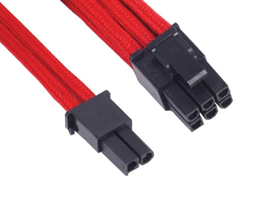 Silverstone 0.25m, 8p/PCI-E 8pin(6+2), 0,25 m, PCI-E (6+2 pin), Male/Female, Hankjønn/hunkjønn, Rød