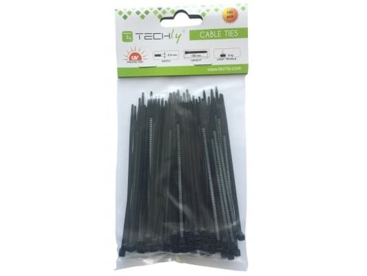 Techly 100 x 2.5mm, Nylon, Sort, 2 - 22 mm, CE, UL, RoHS, Reach, ISO 9001, 100 mm, 2,5 mm