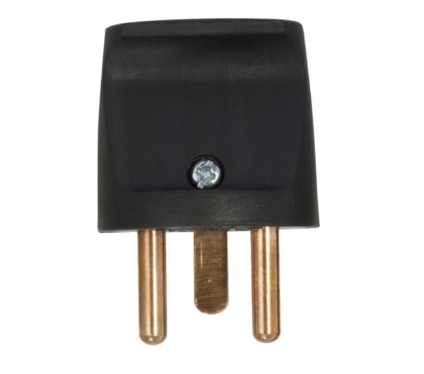 E-Line Stikprop rund med jord sort. 230V 16A
