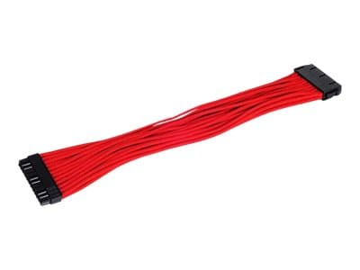 SilverStone PP07-MBR - Strømforlengelseskabel - 24-pins ATX (hunn) til 24-pins ATX (hann) - 30 cm - rød