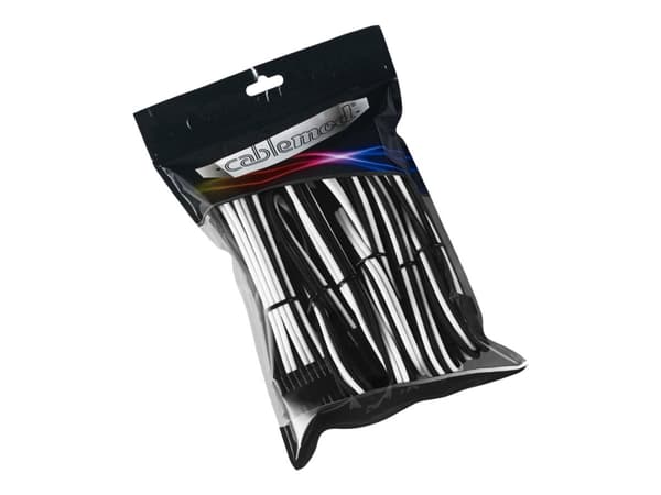 CableMod PRO Series ModMesh - Skjøteledningskabelsett - formstøpt - svart, hvit