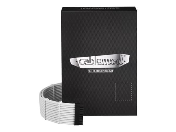 CableMod PRO Series ModMesh RT-Series - Strømkabelsett - formstøpt - hvit