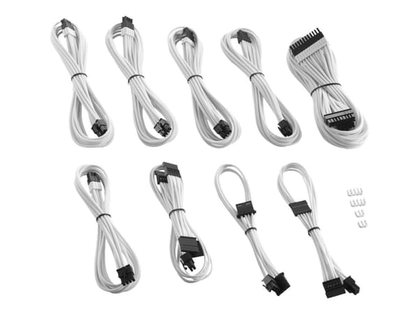CableMod PRO Series ModMesh RT-Series - Strømkabelsett - formstøpt - hvit