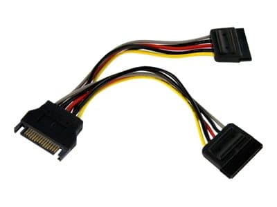 StarTech.com 6in SATA Power Y Splitter Cable Adapter - M/F - Power splitter - SATA power (M) to SATA power (F) - 6 in - PYO2SATA - Strömdelare - SATA